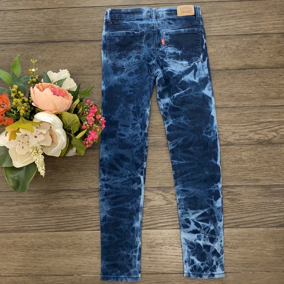 Pair of Levi 710 super skinny tye dye jeans girls - Picture 6 of 8